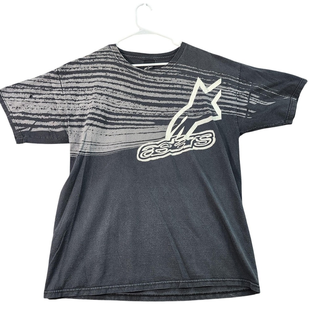 Alpinestars Shirt Mens Large Gray Motorcycle Racing Logo Graphic Tee Made USA - Picture 1 of 7